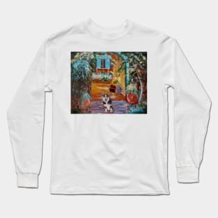 Corgi in the Courtyard Long Sleeve T-Shirt